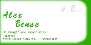 alex bense business card